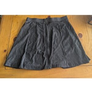 Ultra Flirt Charcoal Gray Front Zip O-Ring‎ Mini Skirt Size M